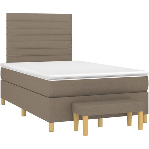 VidaXL Box spring postelja z vzmetnico taupe 120x190 cm blago Slike