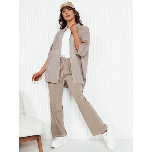 DStreet Spodnie damskie wide leg ASTERS beżowe Slike