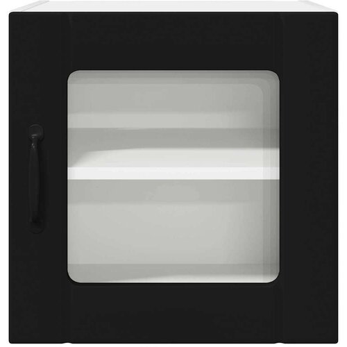 VidaXL zidni kuhinjski ormarić s policom 2 pcs crna 40 x 31 x 40 cm Slike