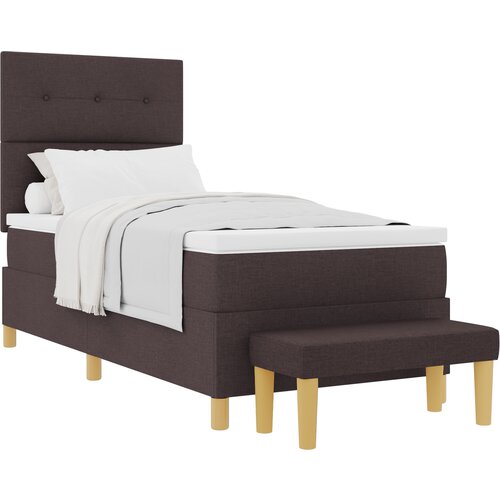 vidaXL Vzmetnica s škatlo z vzmetnico & klopjo Temno rjava 90x190 cm Tkanina, (22082983) Cene