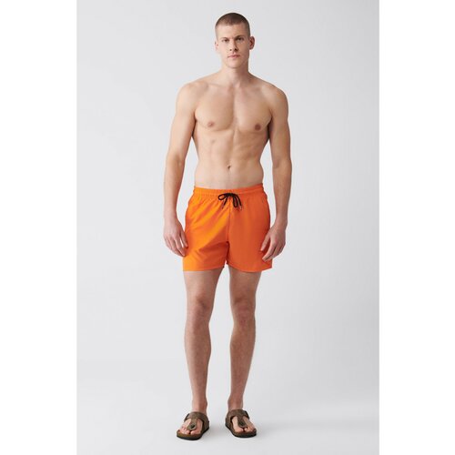 Avva Men's Orange Quick Dry Standard Size Flat Swimwear Marine Shorts Slike
