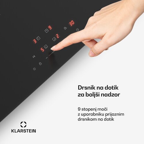 Klarstein PowerGlide indukcijska kuhalna plo&amp;scaron;ča | povr&amp;scaron;ina, odporna na praske | 4 kuhali&amp;scaron;ča | 7400 W | 60 cm Slike