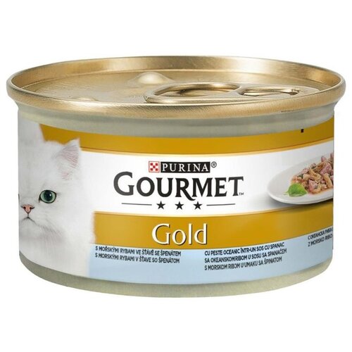 Purina hrana za odrasle mačke gourmet gold, piletina i losos u sosu, 85g Slike