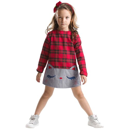 Mushi Red Plaid Kitten Dress Cene