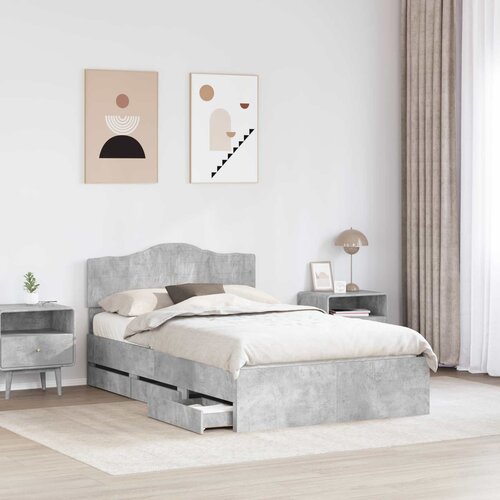  Krevetna konstrukcija s ladicama Betonski sivi 135 x 190 cm Siva 196 x 138 x 90 cm Slike