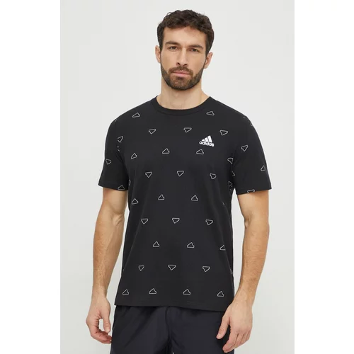 Adidas Pamučna majica za muškarce, boja: crna, s uzorkom