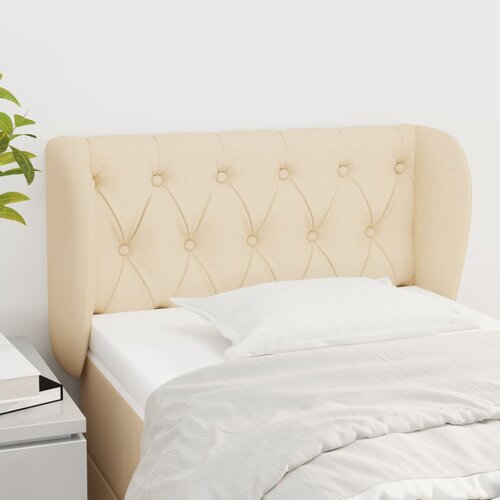 VidaXL Vzglavje z u&amp;scaron;esi krem 83x23x78/88 cm blago Slike