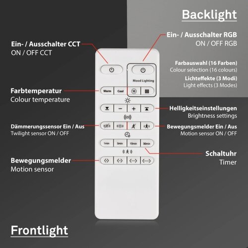 BRILONER 3227-015 - led rgb prigu&amp;scaron;iva svetiljka sa senzorom LED/24W/230V + daljinski upravljač Slike