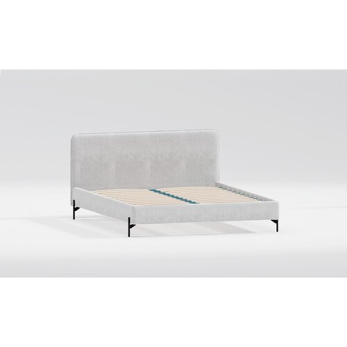 Ropez Svijetlo sivi tapecirani bračni krevet s podnicom 160x200 cm Barker &ndash; Cijene