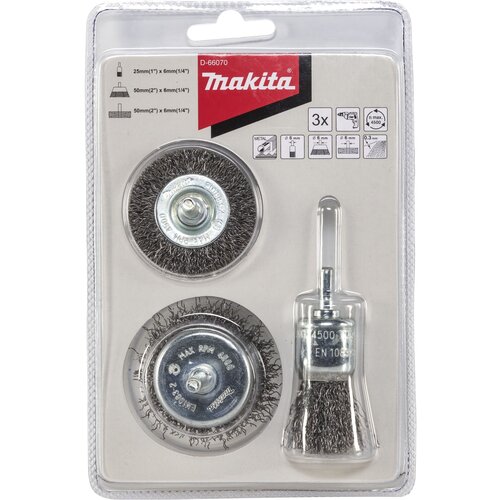 Makita D-66070 Rundb&amp;uuml;rsten-Set 3tlg. Stahl Slike