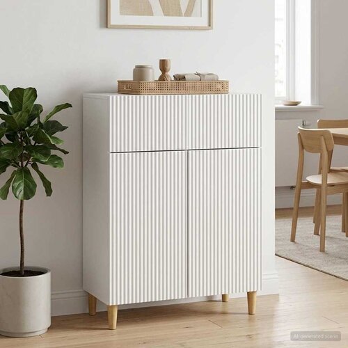  Kreveta s ladicama Bijela visokog sjaja 66 x 34,5 x 90 cm Slike