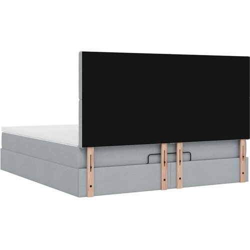 VidaXL Otomanski krevet s madracem&amp;amp;LED svijetlosivi 180x200cm tkanine Slike