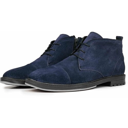 Ducavelli Masquerade Genuine Leather Anti-Slip Sole Daily Boots Navy Blue. Cene