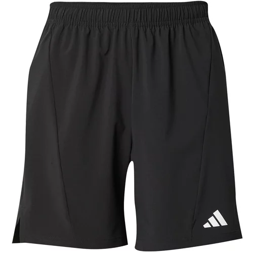 Adidas Športne hlače 'D4T Workout' črna / bela