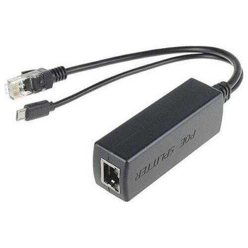 MicroConnect MC-POESPLITTER mrežni razdelilnik Podpora za napajanje preko Etherneta (PoE) Črna Slike