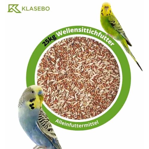 KLASEBO Vogelfutter 25kg aus ausgewogener Samenmischung f&uuml;r Wellensittiche, Kanarienv&ouml;gel und Kleinv&ouml;gel nat&uuml;rliches Premium-Qualit&auml;tsfutter, (5000240320) Cene