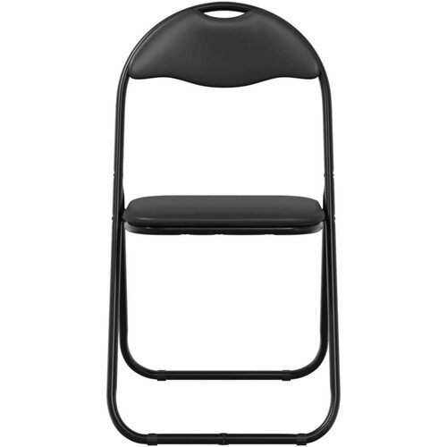  Sklopiva stolica 2 pcs Crna 48 x 43 5 x 81 cm Lažna koža - Crna 2 Slike
