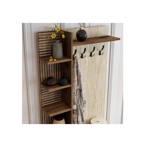Hanah home Set za ulazni hodnik Vienna D, 90x35x200 cm, Orah Slike