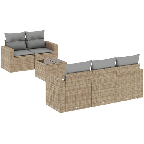 Maison Chic Seti vrtnega pohištva - Vrtna garnitura - Vrtni pohištvo set 6-delna z blazinami bež poli ratan, (21813459) Cene