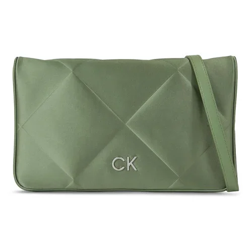 Calvin Klein Ročna torba Re-Lock Quilt Shoulder Bag-Satin K60K611300 Zelena