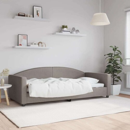  Raztegljiva postelja taupe 90x200 cm blago, (20792292) Slike
