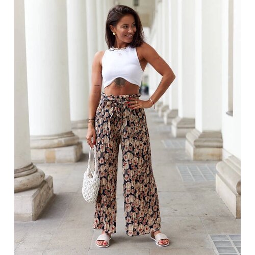 UR/CEO Navy wide pleated pants Aberdeen Cijene