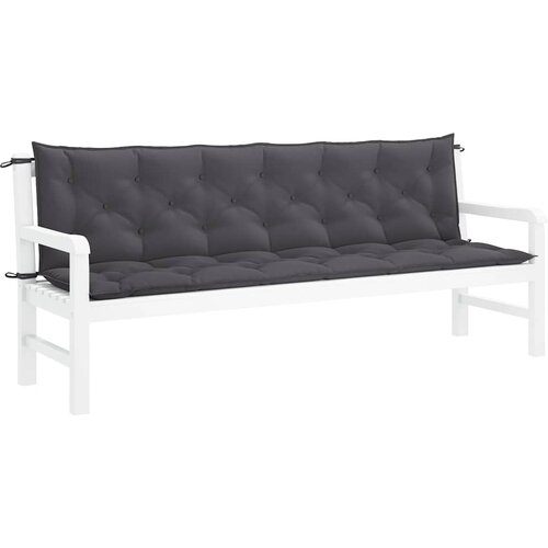  Jastuk za vrtnu klupu antracit 200x(50+50)x7 cm tkanina Oxford Slike