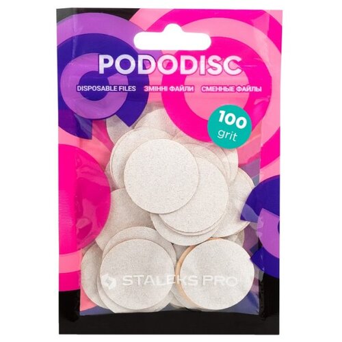 Brusni papir za pedikuru Staleks Podo Disk L &amp;ndash; 25 mm White 100 grit &amp;ndash; 50 kom Slike