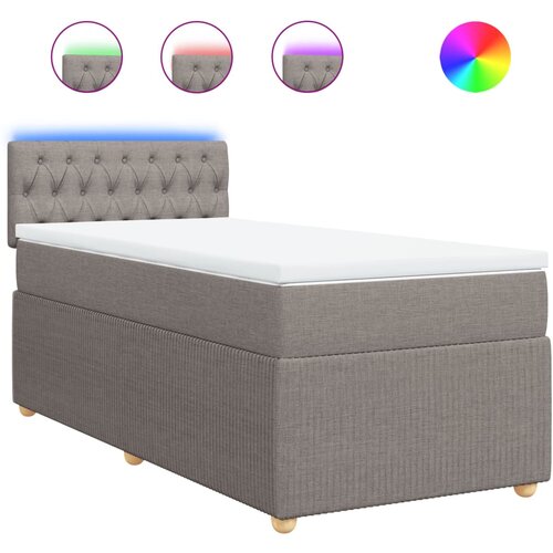 Maison Chic Box spring postelja - Vzmetna postelja z vzmetnico taupe 90x190 cm blago SL16605, (21883100) Cene