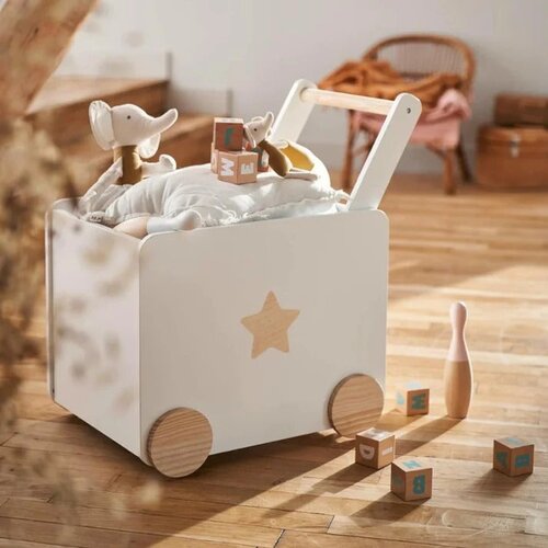 Kinder Home kutija za igracke sa tockicima drvena bela ( JVTR-3330 ) Slike