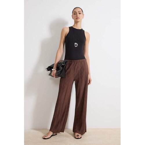 TRENDYOLMILLA ženske pantalone Twoss26Pl00002, braon-braon Cene