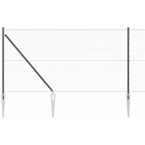vidaXL Ogrodje s stebri Siva 1 x 25 m Jeklo s PVC premazom, (5000095628) Cene