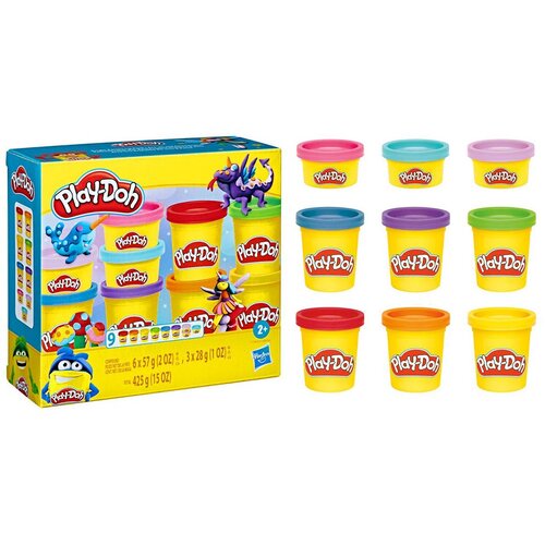 Hasbro Play-Doh: 9 posuda gline u živim bojama 425g - Slike