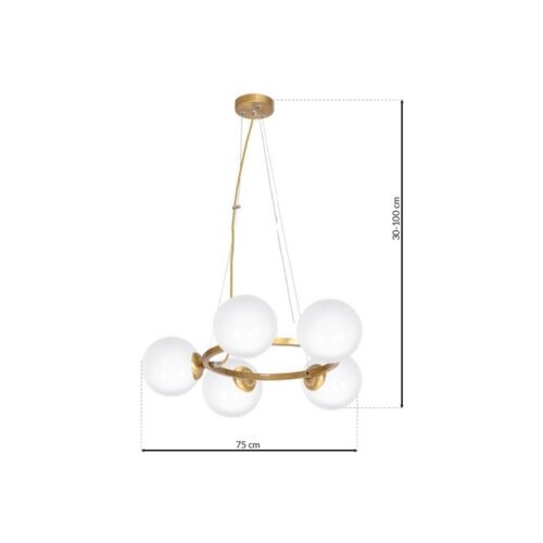  Luster na sajli VIENNA 5xE14/40W/230V zlatna Slike