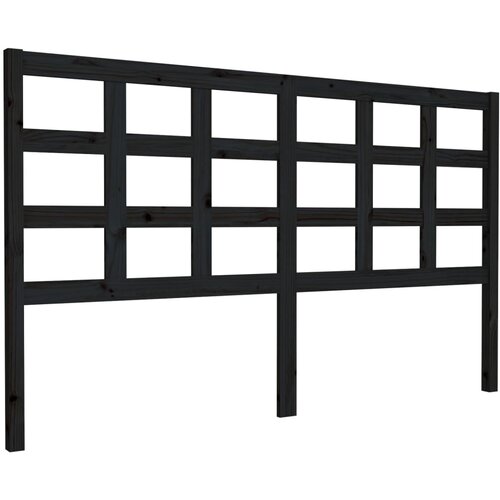  Uzglavlje za krevet crno 165,5 x 4 x 100 cm od masivne borovine Slike