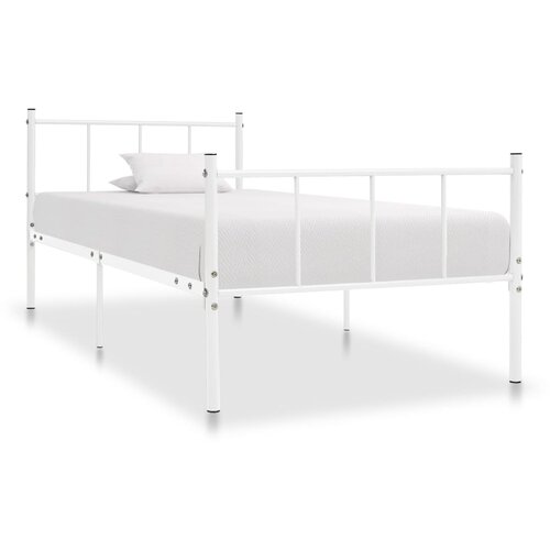The Living Store Posteljni okvir bel kovinski 90x200 cm - Posteljni Okvir, (21524530) Slike