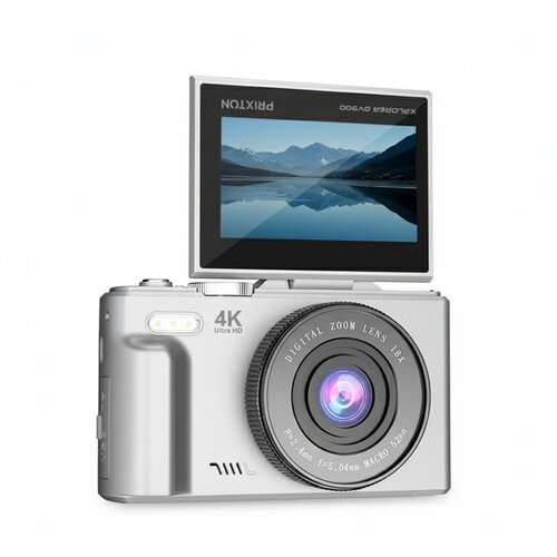 PRIXTON Digitalni Fotoaparat WiFi 4K 64MP Xplorer DV900 Srebrn, (5000115808) Slike