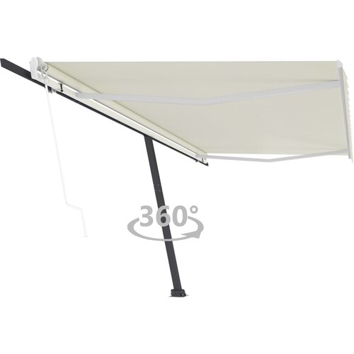VidaXL Prostostoječa avtomatska tenda 500x350 cm krem Slike