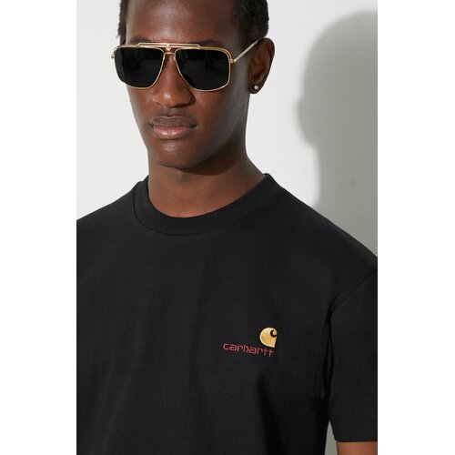 Carhartt WIP Pamučna majica S/S American Script T-Shirt za mu&amp;scaron;karce, boja: crna, s aplikacijom, I029956.89XX Slike
