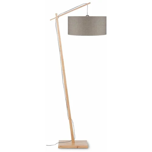 Good&Mojo Podna svjetiljka s bež sjenilom i Good & Mojo Andes konstrukcijom od bambusa