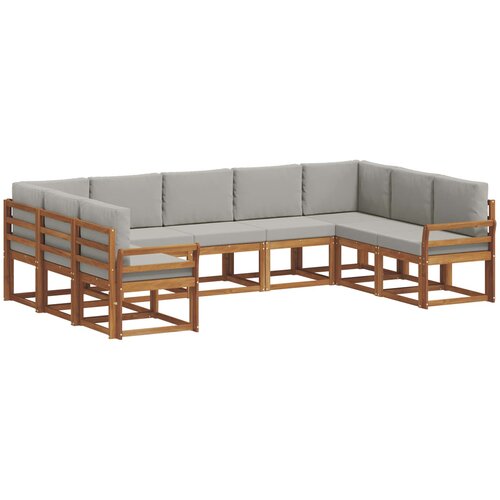  Set vanjskih sofa 9 kom. Prirodna i svijetlo siva Smeđa 304 x 190,5 x 73 cm Slike