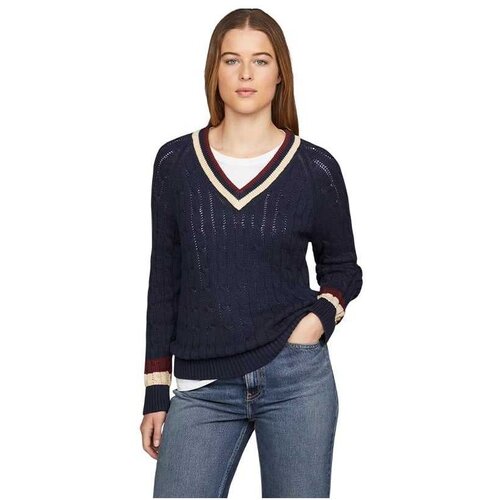 Tommy Hilfiger ženski džemper sa v izrezom THWW0WW43972-C1G Slike