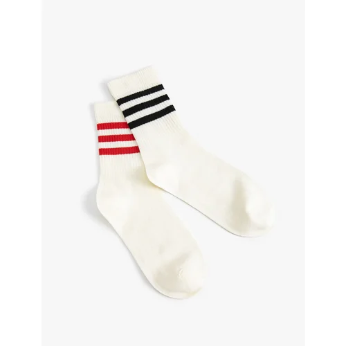 Koton Set of 2 College Socks with Stripe Detail