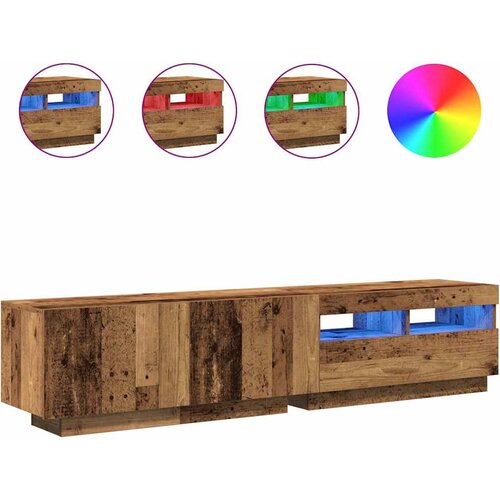 Maison Chic TV omarica - TV stojalo - Televizijska omarica z LED starinski les 180x35x40 cm inženirski les, (21701238) Cene