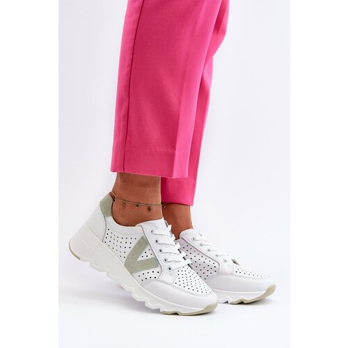 Kesi Women's leather light sports shoes white Eleonori Slike