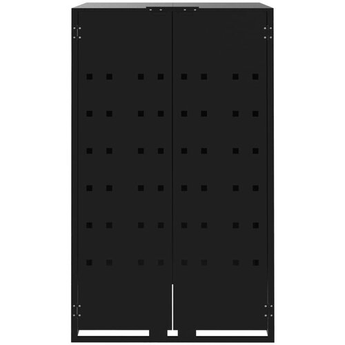 VidaXL Spremi&amp;scaron;te za jednu kantu za otpad crno 69 x 79 x 117 cm čelično Slike