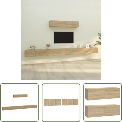 The Living Store Komplet TV omaric 6-delni sonoma hrast inženirski les - Komplet TV Omaric, (21738301) Cene