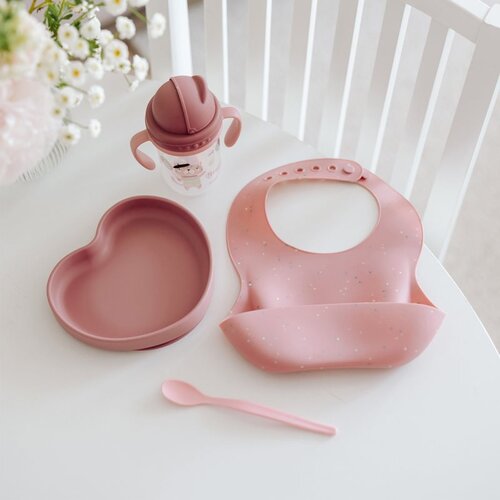 Canpol babies 51/029 pink silikonska portikla sa dzepom dots ( 51/029_pin ) Slike