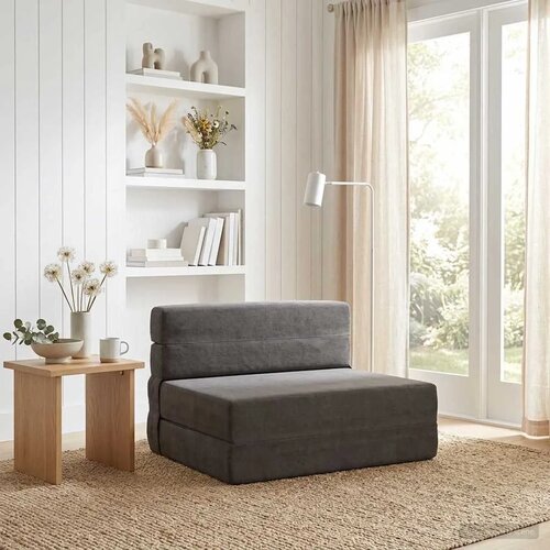 SOFA na razvlačenje Tamnosiva 70 x 72 x 60 cm Tkanina - Tamnosiva Bar&scaron;unasta tkanina Cijene