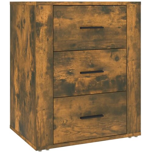 Maison Chic Nočna omarica - Nočna miza dimljeni hrast 50x36x60 cm inženirski les, (21688824) Slike